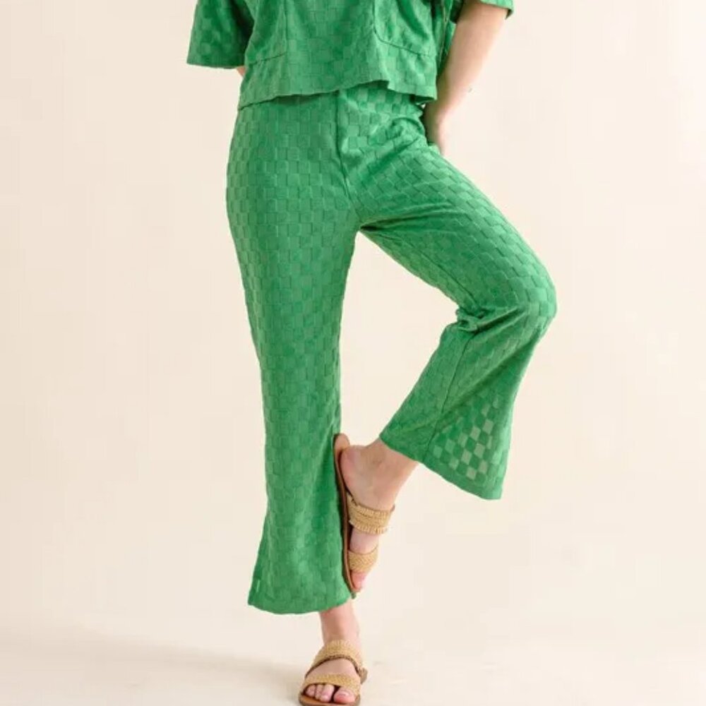 ✨NWT And The Why Brushed Texture Checker‎ Board Pattern Casual Pants